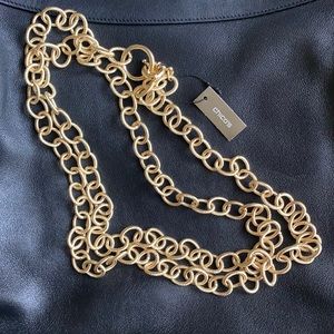 NWT! Gold-tone double wrap necklace.